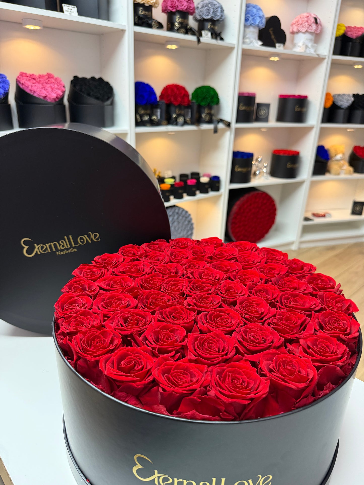 Roses In A Round Box